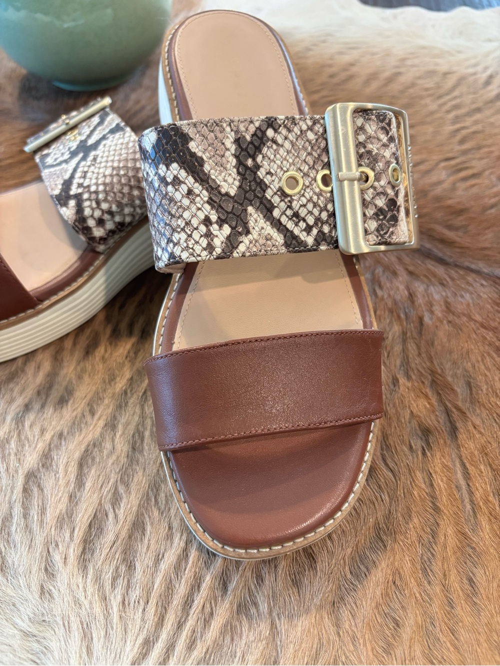 COLE HAAN Original Grand Platform Sandal Sandollar Snake Print - Picture 2 of 9